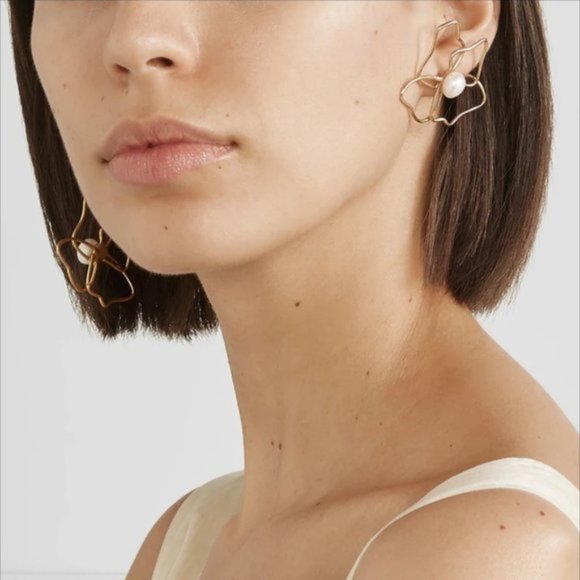 ♥ Flower Asymmetrical Earrings♥ - Picture 3 of 9